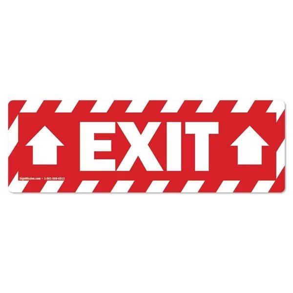 Exit 18in Non-Slip Floor Marker, 6PK, 16 in L, 16 in H, FD-R-16-6PK-99846, Signmission, Mfr#: FD-R-16-6PK-99846